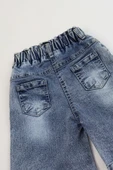 Çocuk Kot Şort - Lastikli Bel, Rahat Kalıp, Cepli, Günlük Yazlık Denim Şort - 9