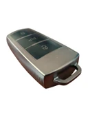 Volkswagen Sustasız Anahtar Uyumlu Silikon Oto Anahtar Kumanda Kabı Kılıf Füme - 4