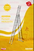 ASVERA 3 Parça x 3 Metre = 9 Metre A Tipi Alüminyum Merdiven – Katlanabilir & Dayanıklı thumbnail 1