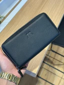 Hakiki Deri Fermuarlı Telefon Bölmeli Cüzdan, 14 Kart Bölmeli VS.BLKT.0288 - 1