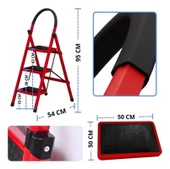 ASVERA Patika 3’lü Ev Tipi Merdiven – Zarif Kırmızı, Hafif, Kaymaz ve Güvenli Kullanım thumbnail 8