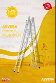 ASVERA 2 Parça x 3 Metre = 6 Metre A Tipi Alüminyum Merdiven – Profesyonel, Katlanabilir & Yerli Üretim thumbnail 1