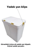 Motek Gold Çamaşır Sepeti Yedek Gold Yan Klips 40-80 Litre Uyumlu 2Adet-GOLD - 2