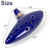 12 Delikli Alto C Seramik Ocarina - Sarı - 3