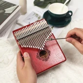 Kalimba Başparmak Piyano - Çiçek Desenli - 17 Tuşlu - 7