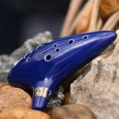 12 Delikli Alto C Seramik Ocarina - Bebek Mavisi - 6