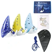 12 Delikli Alto C Seramik Ocarina - Bebek Mavisi - 2