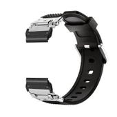 Garmin Fenix 7S Metal Silikon Kordon - Gümüş Siyah - 1