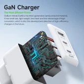 65W 3 Portlu USB-C Hızlı Şarj Aleti - Beyaz - 4