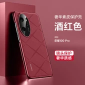 Honor 100 Pro Lüks Deri Kılıf - Kırmızı - 1