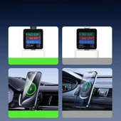 MagSafe Uyumlu QI2 Şeffaf Manyetik Araç İçi Telefon Tutucu - Siyah - 8