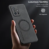 Xiaomi 11T Lüks Deri MagSafe Kılıf - Orman Yeşili - 3