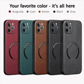 iPhone 11 Pro Lüks Deri MagSafe Kılıf - Kırmızı thumbnail 11