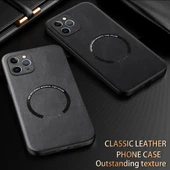 iPhone 11 Pro Lüks Deri MagSafe Kılıf - Kırmızı thumbnail 5