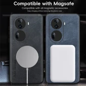OPPO Reno11 Lüks Deri MagSafe Kılıf - Kot Mavisi - 5