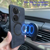 OPPO Reno11 Lüks Deri MagSafe Kılıf - Kot Mavisi - 6