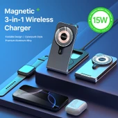 3'ü 1 Arada MagSafe Kablosuz Şarj İstasyonu - iPhone/Apple Watch/AirPods - Siyah - 6