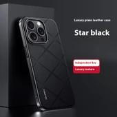 Deri iPhone 13 Pro Max Kılıf - Siyah - 1