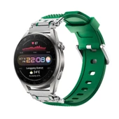Huawei Watch Ultimate/Buds Metal Silikon Kordon - Gümüş Yeşil - 1