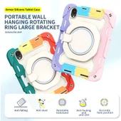 iPad Mini 6 8.3 inç Darbeye Dayanıklı Kılıf - Döner Halkalı - Koyu Mavi - 3