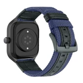 Amazfit GTS Serisi Uyumlu Mavi Naylon Deri Kordon - 1