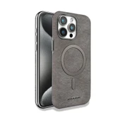 Deri iPhone 16 Pro Max Kılıfı - Gri - 1