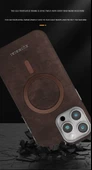 Deri iPhone 16 Pro Max Kılıfı - Gri - 6
