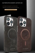 Deri iPhone 16 Pro Max Kılıfı - Mavi - 3