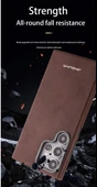 Samsung Galaxy S24 Uyumlu Kahve Manyetik Deri Kapaklı Kılıf - 4
