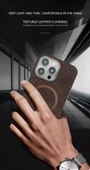 Deri iPhone 16 Pro Max Kılıfı - Mavi - 8