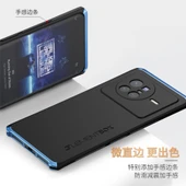 VIVO X80Pro Uyumlu Alüminyum Bumper Kılıf - Kırmızı-Altın Kenar - 6.78 inç - 4