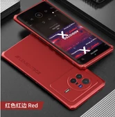 VIVO X80Pro Uyumlu Alüminyum Bumper Kılıf - Kırmızı-Altın Kenar - 6.78 inç - 7