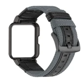 Xiaomi Redmi Watch 2 Lite Uyumlu Gri Naylon Deri Kordon - 1