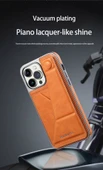iPhone 13 Uyumlu Kartlıklı ve Standlı Deri Cüzdan Kılıf - Kahve - 4