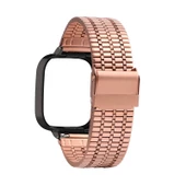 Xiaomi Redmi Watch 3 Active/Lite için Paslanmaz Çelik Örgü Kordon - Rose Gold - 1