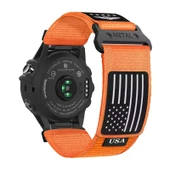 Garmin Descent Mk2 için Naylon Cırt Cırtlı Ayarlanabilir Yedek Kayış - Turuncu - 1
