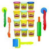 Oyun Hamuru 12 Renk Merdane Kesicili Set Play Doh Oyun Hamuru Seti 12 Renk Merdane Kesici - 1