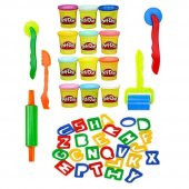 Oyun Hamuru 12 Renk Merdane Harfler Set Play Doh Oyun Hamuru Seti 12 Renk Merdane Harfler - 1