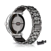 Siyah Taşlı Paslanmaz Çelik Google Pixel Watch Kordonu - 1