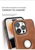 iPhone 12 için Lüks Suni Deri Kılıf - Bordo - 6