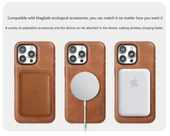 iPhone 12 için Lüks Suni Deri Kılıf - Bordo - 5