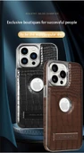 iPhone 15 Uyumlu Timsah Desenli Mavi TPU Kılıf - 6