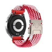 Xiaomi Mi Watch S1/S1 Active/S1 Pro Uyumlu Pembe Beyaz Naylon Spor Kordon - 1