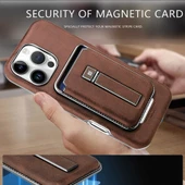 iPhone 16 Plus Cüzdanlı Kılıf - Vişne Rengi - 5