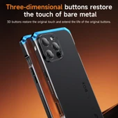 iPhone 12 Pro Alüminyum Bumper Kılıf - Siyah-Gümüş Kenar - 6.1 inç - MagSafe Uyumlu - 2