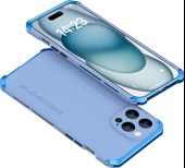 iPhone 15 6.1 inç Uyumlu Kırmızı Altın Çerçeveli Telefon Kılıfı - 9