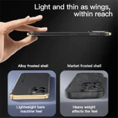 iPhone 14 Pro Max 6.7 Metal TPU Silikon Kılıf - Kırmızı+Kırmızı - 4