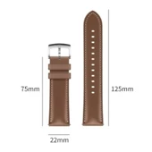 Huawei Watch GT5/GT4 (46mm) 22mm Koyu Kahverengi Deri Kordon - 2