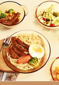 3 Parça Kristal Saklama Kabı Seti (5.5 inç Kase, 7 inç Tabak, 270ml Bardak) - 9