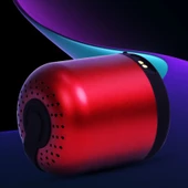 Mini Bluetooth Hoparlör - Taşınabilir - 45x40x40mm - Çin Kırmızısı - 3